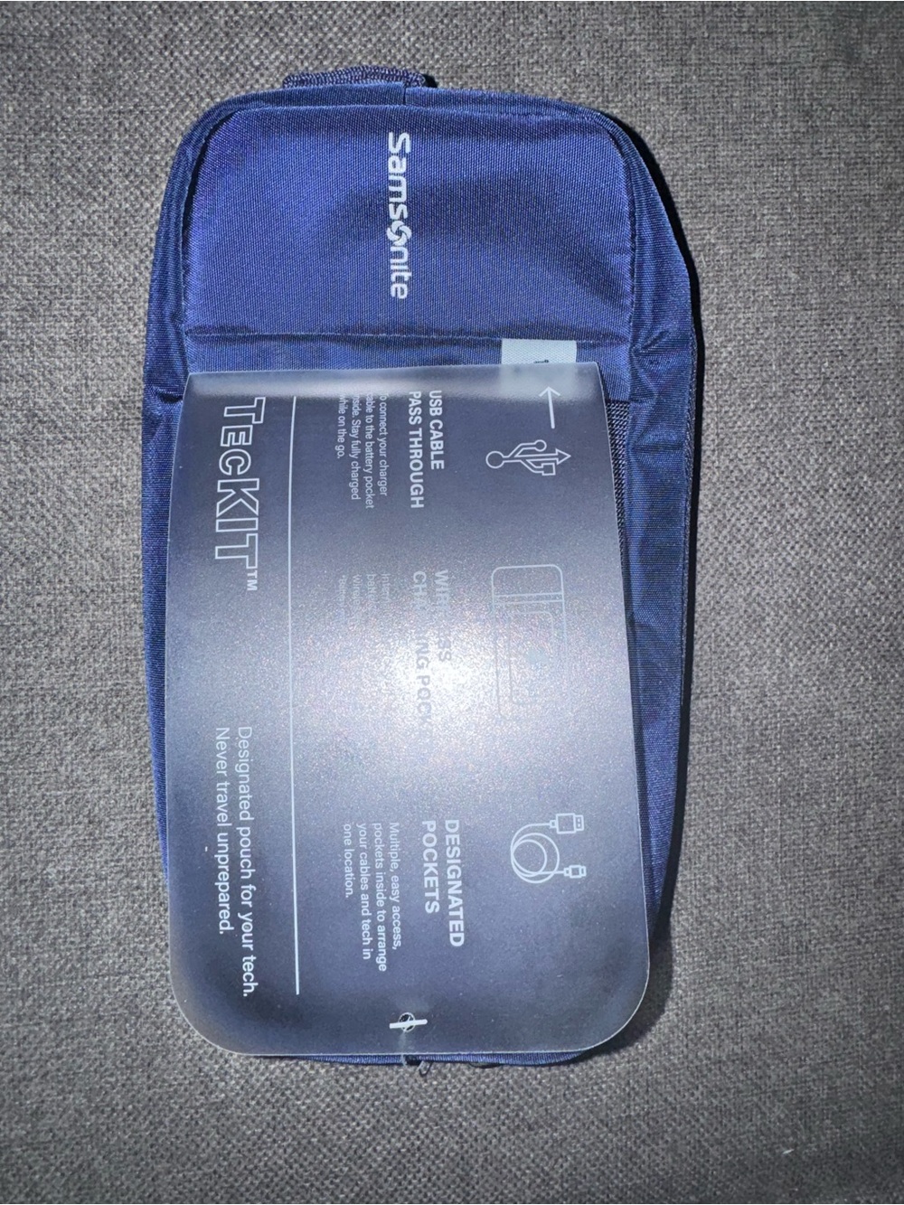 Samsonite Tech Pouch Cable Organizer With USB Pass-Through Teckit Bag Charging